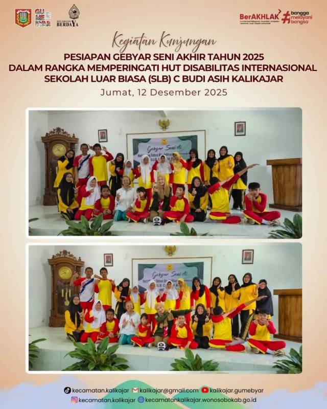 KEGIATAN KUNJUNGAN PERSIAPAN GEBYAR SENI AKHIR TAHUN 2025 DI SLB C BUDI ASIH KALIKAJAR